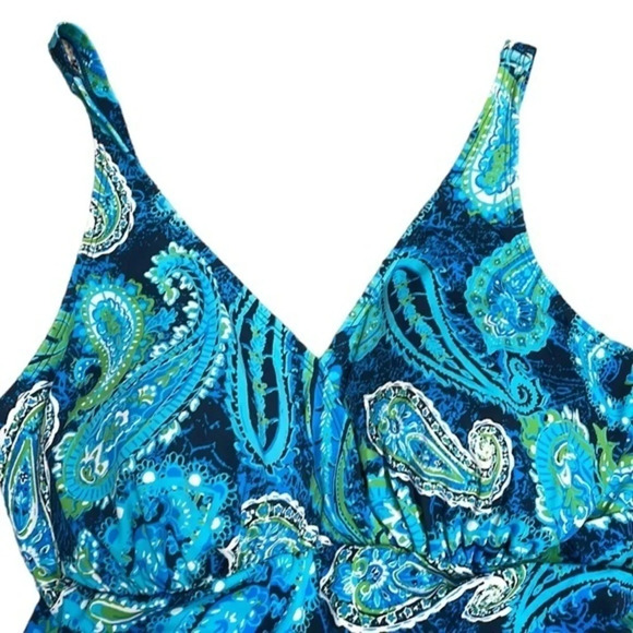 NEW One Piece d & co. BEACH Plus Size Paisley Swimsuit Size 18W - Picture 4 of 10